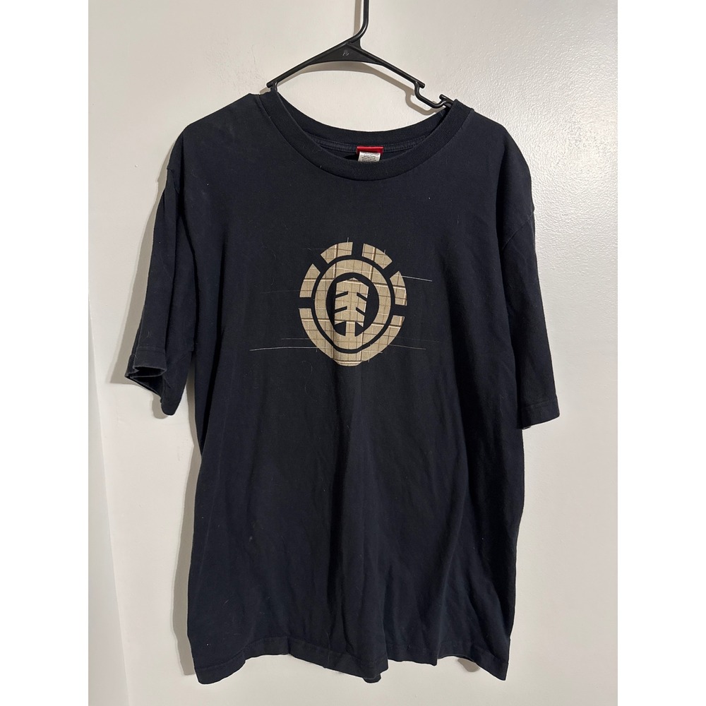 Element Mens Graphic T-Shirt Black Tan Logo Skateboarding Crew Neck XL M450BOL